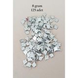 Mbb E-Ticaret Oya Abiye Bileklik Kolye Pleksi Metalik Plastik Pul Gümüş Renk 8 Gram 125 Adet - Bnc527