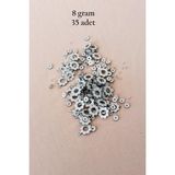 Mbb E-Ticaret Oya Abiye Bileklik Kolye Pleksi Metalik Plastik Pul Gümüş Renk 8 Gram 35 Adet - Bnc501