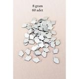 Mbb E-Ticaret Oya Abiye Bileklik Kolye Pleksi Metalik Plastik Pul Gümüş Renk 8 Gram 60 Adet - Bnc504