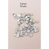Mbb E-Ticaret Oya Abiye Bileklik Kolye Pleksi Metalik Plastik Pul Gümüş Renk 8 Gram 70 Adet - Bnc502