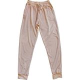 Mbb E-Ticaret Parlak Kadife Cepli Pantolon Eşofman Pijama Altı Unisex Lastikli Paça Bej - 2XL - Çok Renkli