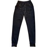 Mbb E-Ticaret Parlak Kadife Cepli Pantolon Eşofman Pijama Altı Unisex Lastikli Paça Siyah - 2XL - Çok Renkli