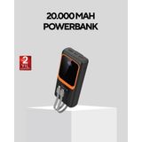 Mbb E-Ticaret Powerbank 20000 Mah Dijital Ekranlı ve Çok Kablolu Hızlı Şarj Cihazı - Renkli