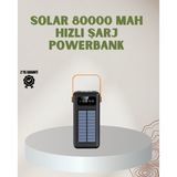 Mbb E-Ticaret Powerbank Solar Fenerli Çoklu Kablolu Taşınabilir Şarj Aleti