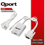Mbb E-Ticaret Qport Q-Vh VGA To HDMI Dönüştürücü + Ses Kablosu (Vga+Hdmı)