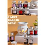 Mbb E-Ticaret Sonx 3’lü Aromaterapi Uçucu Yağ Seti ve Seramik Buhurdanlık – Rahatlatıcı Oda Kokusu & Spa Deneyimi