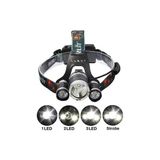 Mbb E-Ticaret T6 Kafa Feneri 5000 Lumens 3xcree Xm-T6+2r5 Lamba LED Kamp Lambası