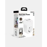 Mbb E-Ticaret Tekli Yüksek Voltaj Korumalı Duvar Prizi 2x Type-C 1x USB Çıkışlı Priz Grup Priz Çoğaltıcı Beyaz