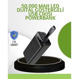 Mbb E-Ticaret Ultra Güçlü 50.000 mAh Powerbank – LED Ekranlı, Çoklu Bağlantı Seçenekli, Akıllı Koruma Sistemli Şarj Ünitesi