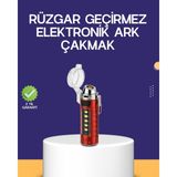 Mbb E-Ticaret USB Şarjlı Rüzgar Geçirmez Elektrikli Çakmak El Fenerli