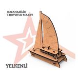 Mbb E-Ticaret Yıldızlar Ahşap 3D Ahşap Boyanabilir Maket Yelkenli Gemi Bym-04