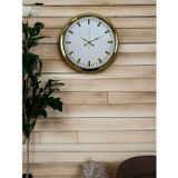 Mbb E-Ticaret Zentime Gold & White Lüks Tasarım 40 Cm Gold Metal Duvar Saati