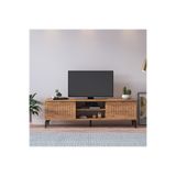 MBK AHŞAP Beliz Atlantik Çam TV Ünitesi 165x35x50 cm Sürgülü Kapaklı MDF Modern Televizyon Sehpası