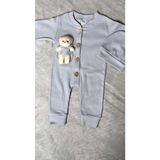Mbk Garden Peluş Ayıcıklı Bebek Tulumu ve Şapka Seti - 6 - 9 Ay - Füme