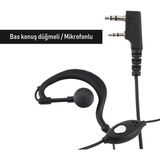 MblBas Konuş Mikrofonlu PMR 446 Telsiz Kulaklığı Siyah K Tip 2 Pin 3.5mm x 2.5mm