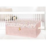 Mbois Baby 04249 Pembe Baza Boy Püsküllü Kapaklı Kutu Düzenleyici Çok Amaçlı Organizer Kutu