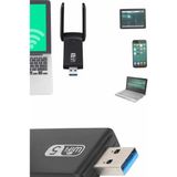 Mbps Wifi Alıcı Kablosuz Wifi Adaptörü Çift Band Çift Antenli - Lisinya