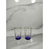 mc Chapelle - Points Dorés Gold 2 Li Kahve Yanı Bardağı Seti - 100ML - Altın - Mavi - 100 ml