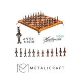 Mc40 Antik Mısır Figürlü Metal Satranç Takımı - Lüks Hediyelik Satranç Takımı