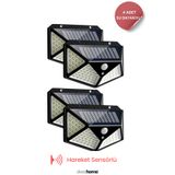 MCA Deerhome 4 Adet Solar Güneş Enerjili Hareket Sensörlü Duvar Lambası Bahçe Lambası 100 Ledli Su Geçirmez