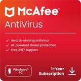 McAfee Antivirus 1 PC İçin 1 Yıl Abonelik Dijital Lisans Kodu Hızlı Aktivasyon