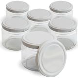 MCAP Cam Kavanoz ve Kavanoz Kapağı - 6 Adet (330 ml - 82 Mm) - Beyaz