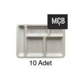 Mçb Group 10 Adet 5 Gözlü Kırılmaz Plastik Tabldot Tabağı Beyaz Self Servis Tabildot Tabilot Tabak