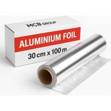 Mçb Group 100 Metre x 30 cm Alüminyum Folyo Gıdaya Uygun Catering ve Ev Kullanımına Uygun Dayanıklı Rulo Folyo - Gri