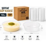 Mçb Group 2000 Adet Şeffaf Sup Kasesi 150CC Plastik Tatlı Muhallebi Çorba Kabı Sızdırmaz Dayanıklı - .