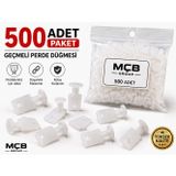 Mçb group 500 Adet Perde Ruleti Dikmeli Perde Düğmesi Tül ve Fon Perde Aparatı Beyaz Plastik Perde Klipsi