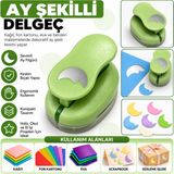 Mçb Group Ay Şekilli Orta Boy Şekilli Delgeç | Kağıt Fon Kartonu Eva Delgeç | Scrapbook Hobi Delgeci - 1 Adet