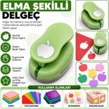 Mçb Group Elma Şekilli Orta Boy Şekilli Delgeç | Kağıt Fon Kartonu Eva Delgeç | Scrapbook Hobi Delgeci - 1 Adet