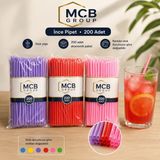 Mçb Group Ince Körüklü Pipet 200 Adet Renkli Plastik Pipet | Renkler Stok Durumuna Göre Değişebilir