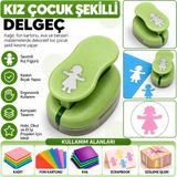 Mçb Group Kız Çocuk Şekilli Orta Boy Şekilli Delgeç | Kağıt Fon Kartonu Eva Delgeç | Scrapbook Hobi Delgeci - 1 Adet