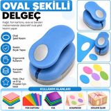 Mçb Group Oval Şekilli Orta Boy Şekilli Delgeç | Kağıt Fon Kartonu Eva Delgeç | Scrapbook Hobi Delgeci - 1 Adet - Çok Renkli