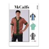 McCall's Erkek Dar Kesim Bowling Gömlek Dikiş Desen Paketi, Tasarım Kodu M8459, Bedenler 44-46-48-50-52, Çok Renkli