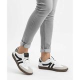 Mcdark 055SAM Sneaker Bağcıklı Düz Taban Spor Ayakkabı Sam Taba Süet - Beyaz