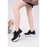 Mcdark 5001 GİZLİ TOPUKLU TAŞLI RAHAT YÜKSEK TABAN TRİKO SNEAKER AYAKKABI