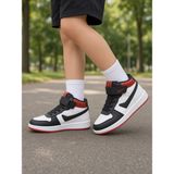 Mcdark Çocuk Uzun Bilekli Mevsimlik Sneaker Ayakkabı-Siyah Kırmızı - Siyah - Kırmızı
