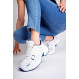 Mcdark Kadın Buz Sneakers Spor Ayakkabı Beyaz Saks Renk Hafif Esnek Malzeme Düz Taban - Beyaz - Saks