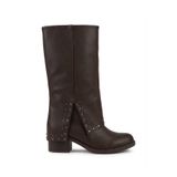 McDark Kadın Siyah Kovboy Troplu Çizme 5 cm topuklu Topuktan Boy 30 cm En 34 cm-KAHVE