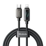 Mcdodo CA-2630 36W 1.2 mt Siyah USB-C to Lightning Şarj Hız Göstergeli Şarj ve Data Kablosu