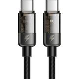 Mcdodo CA-2840 1.2 mt 100W Siyah Type-C to Type-C LED Işıklı Power Off Hızlı Data Şarj Kablosu