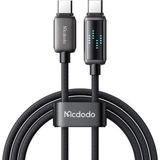 Mcdodo CA-4250 Siyah 1.2 mt 100W Type-C to Type-C Göstergeli Hızlı Şarj ve Data Kablosu