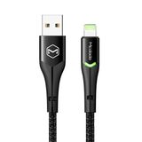 Mcdodo Ca-7840 Çift Led Işıklı Usb A To Lightning Şarj Kablosu 2A 1 2M Siyah