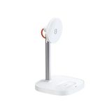 Mcdodo Ch-7340 Tws Wireless Şarj + Magsafe Manyetik Tutuculu Şarj Standı Beyaz
