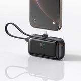 Mcdodo MC-7800 5000MAH 22.5W Dahili Kablo ve Lightning Konnektörlü Mini Powerbank - Siyah - Siyah