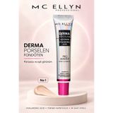 Mcellyn MC Ellyn Derma Porselen Hyaluronic Acid Fondöten Yüksek Kapatıcılık, Nemlendirici Etki, Suya Dayanıklı NO.:01