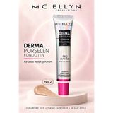 Mcellyn MC Ellyn Derma Porselen Hyaluronic Acid Fondöten Yüksek Kapatıcılık, Nemlendirici Etki, Suya Dayanıklı NO.:02