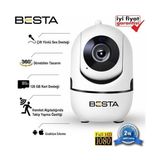 Mcg 2mp 1080P Hareket Sensörlü 360 Derece Kablosuz Güvenlik Kamerası 128 GB Sd Kart Dahil